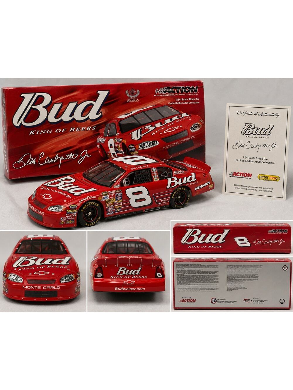 Dale Earnhardt Jr #8 Budweiser Monte Carlo 1:24 Action NASCAR Diecast NIB